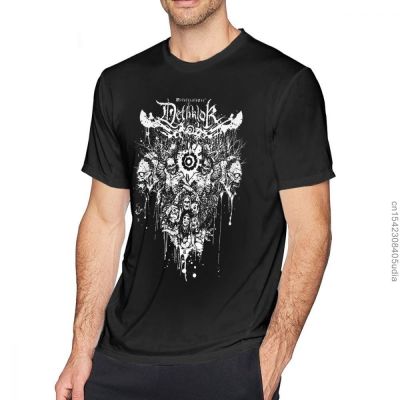 เสื้อยืดศพมนุษย์กินคน Dethklok Metalocalypse เสื้อยืดแขนลำลองขาสั้นคอกลมพิมพ์ลายแฟชั่นผ้าฝ้าย100%