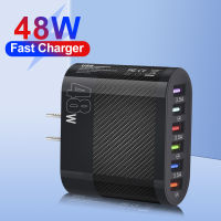 48W 6 USB Charger Fast Charging Charger อะแดปเตอร์ศัพท์มือถือสำหรับ Samsung Oneplus Xiaomi Quick Charge QC3.0 Wall Charger