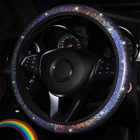 37-39cm Universal Women Car Steering Wheel Cover With Bling Crystal Rhinestones Diamond For Auto Steering Wheel Covers Decorate