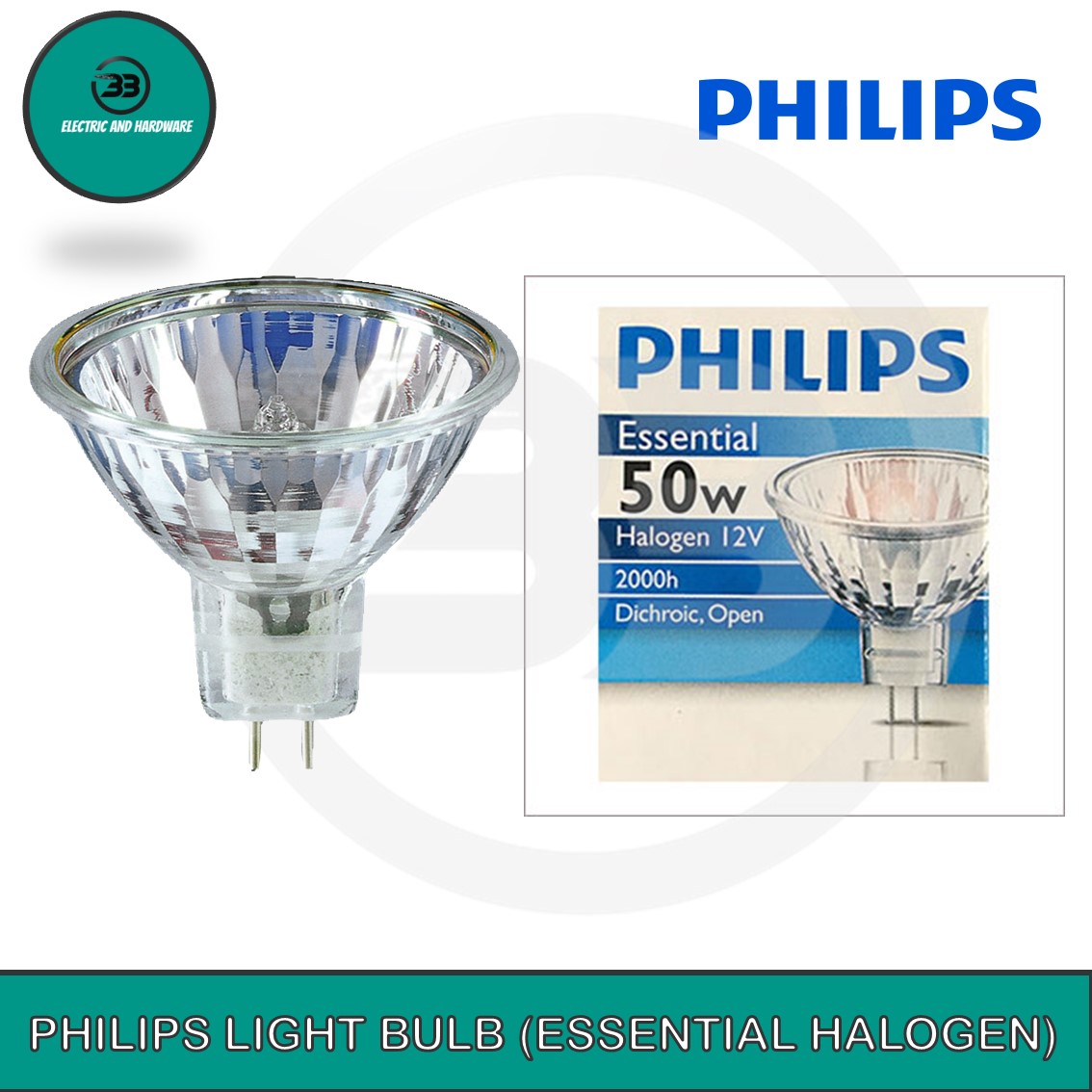 Philips MR16 12V50W GU5.3 36° halogen light essential Dichroic reflector lamp 