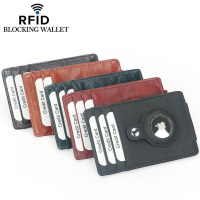 New Airtag Card Holder Real Leather Wallet Women ID Cardholder Wallet Men Rfid Business Card Case High Quality Luxury Money Clip