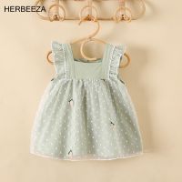 【CW】 for Baby Mesh embroidery sleeveless princess dress 1st Birthday Cotton