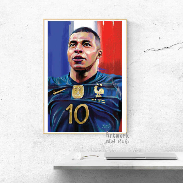 ภาพวาด-ไอดอล-เอ็มบับเป้-วาดจากipad-โปรแกรม-procreate-งานปริ้นท์เลเซอร์-id011-mbappe-ทีมชาติฝรั่งเศส