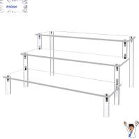 AMBOAE สี่เหลี่ยมมุมฉาก ตัวยกจอแสดงผลอะคริลิค โปร่งใสโปร่งใส ชั้น3ชั้น ตู้โชว์ยึดติด ใหญ่มากๆ ขาตั้งจอแสดงผลที่ชัดเจน คอลเลกชันตัวเลขป๊อป