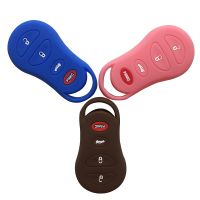 ❁✈ Silicone Rubber 4 Buttons Keychain Car Remote Key Cover Case for Jeep Liberty Cherokee Dodge Neon Stratus Chrysler Key Cover Set