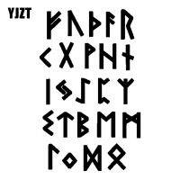 【LZ】❖﹊∏  YJZT-Rune Car Stickers Vinil Letters Labels Preto Decalque Prateado Alta Qualidade 10cm x 16cm