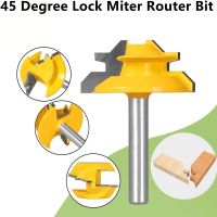 【DT】hot！ 6.35mm 45 Lock Miter Router Bit Woodworking Tenon Milling Cutter Drilling Wood Carbide Alloy