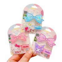 Sanrio ของแท้ Edition Cinnamoroll Kuromi Melody Girl Headwear น่ารักรูปแบบผมยาวคลิป Bangs ตกแต่งขายส่ง