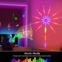 【LZ】☁✸  Fogos de artifício LED Strip Light RGB Sound Control Symphony Firework Light Casamento Natal Música Controle Full Kit Dream Meteor Lamp