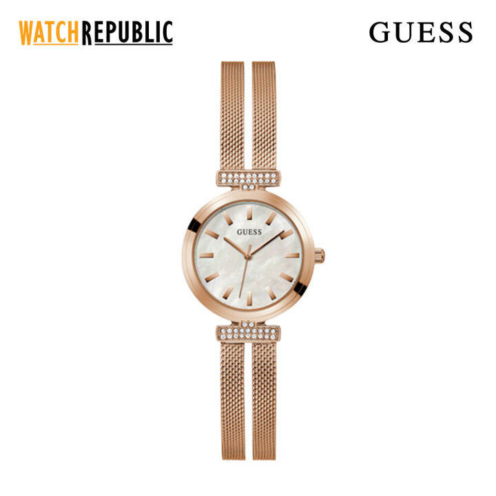 Guess Dress Rose Gold Stainless Steel Analog Quartz Watch For Women