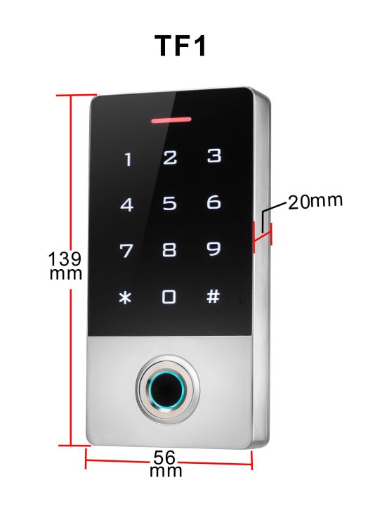 แผงสัมผัส-rfid-id-กันน้ำ-ip66รหัสผ่านควบคุมการเข้าถึงลายนิ้วมือกรณีโลหะ