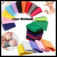 ZAIYE 1/2pcs สีทึบ Unisex นุ่มสบาย ยามห่อยาม สายรัดข้อมือยิมเหงื่อ วงเทนนิสมือ สายรัดข้อมือผ้าฝ้าย กีฬา Sweatband