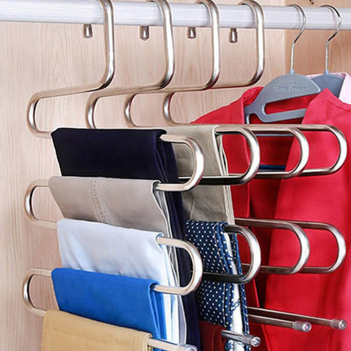 yizhuoliang-5-in-1-pant-rack-hanger-สำหรับเสื้อผ้า-organizer-ตู้เสื้อผ้าชั้นวางอเนกประสงค์