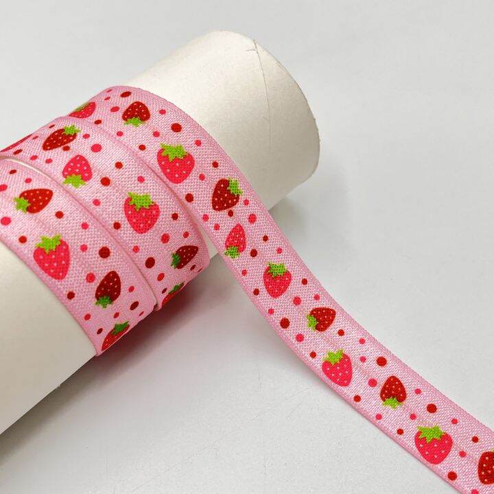 10yard-15mm-cherry-strawberry-print-fold-over-elastic-fruits-ribbon-for-sewing-hair-tie-strap-backpack-decoration-accessories