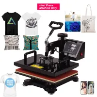 12 * 15 In-ch Combo Heat Press Machine Professional Dual Digital Sublimation Heat Transfer Swing Machine 360-degree Rotation for T-shirts Bags Phone Covers Mouse Pad DIY