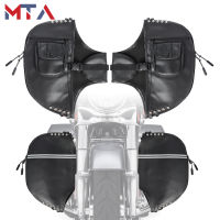 รถจักรยานยนต์1คู่ PU นุ่มหนังช่วยลด Chaps ขาอุ่น Crash Bar สำหรับ Harley Touring Street Glide Trike 1980-2021 Soft Lowers Chaps Leg Bag