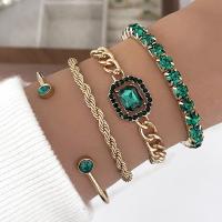 【hot】△✸✆  4pcs Chain Adjustable Bangle Sets Twisted Punk Metal Chains Jewelry Pulseras