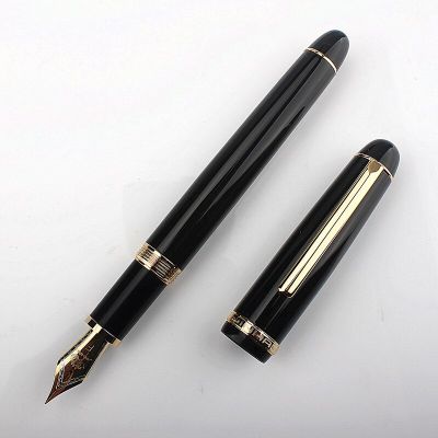 Jinhao ปากกาหมึกซึม X350โลหะ M Nibs เครื่องเขียนในโรงเรียนสำนักงานธุรกิจของขวัญสำหรับเพื่อนปลายแหลมปากกาสีดำ