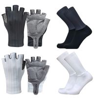 hotx【DT】 New Road Cycling Gloves Socks Combination Half-finger Men Aero Guantes Ciclismo