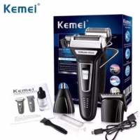 KEMEI KM-6558 KM6559 เครื่องโกนหนวดไฟฟ้าสีดำ ที่โกนหนวดไร้สาย มีดโกนหนวดไฟฟ้า BLACK Multi-functional 3in1-Hair clipper