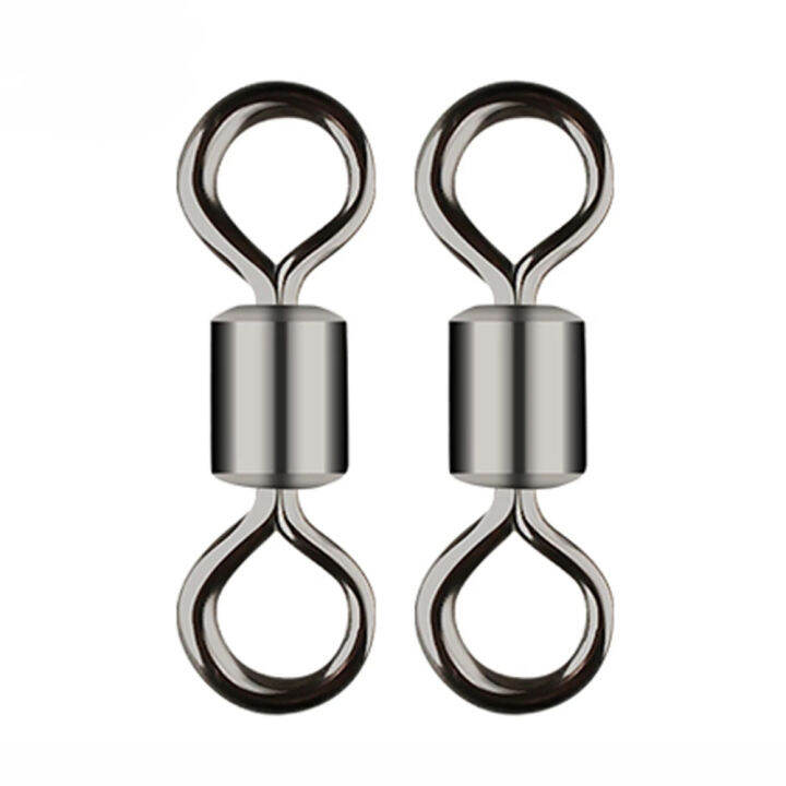 50 Ring Hook Snap Tackle Connector Solid Rolling Set Swivel PCS Swivels Fishing Lazada.co.th