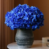 Simulation Mallorca Artificial Flower Big 5 Hydrangea Silk Cloth Home Living Room Table Decoration Wedding Fake Flower Blue Artificial Flowers  Plants