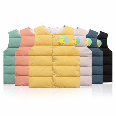 （Good baby store） Autumn Winter Warm Vest For Children 2 6 Years Baby Girls Cute Cartoon Waistcoat Outerwear Kids Boys Sleeveless Jacket