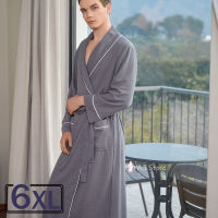 Men Plus Bust 6XL Kimono Bathrobe Autumn Summer Pajama Sets Long Robe Sleepwear Nightgown Male Trouser Suits Loose Home Wear