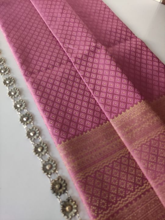 pv06004-ผ้าถุง-สีชมพูกลีบบัว-ผ้าแพรวา-ผ้าไหม-งานทอทั้งผืน-ผ้าเป็นผืนยังไม่ได้ตัดเย็บ