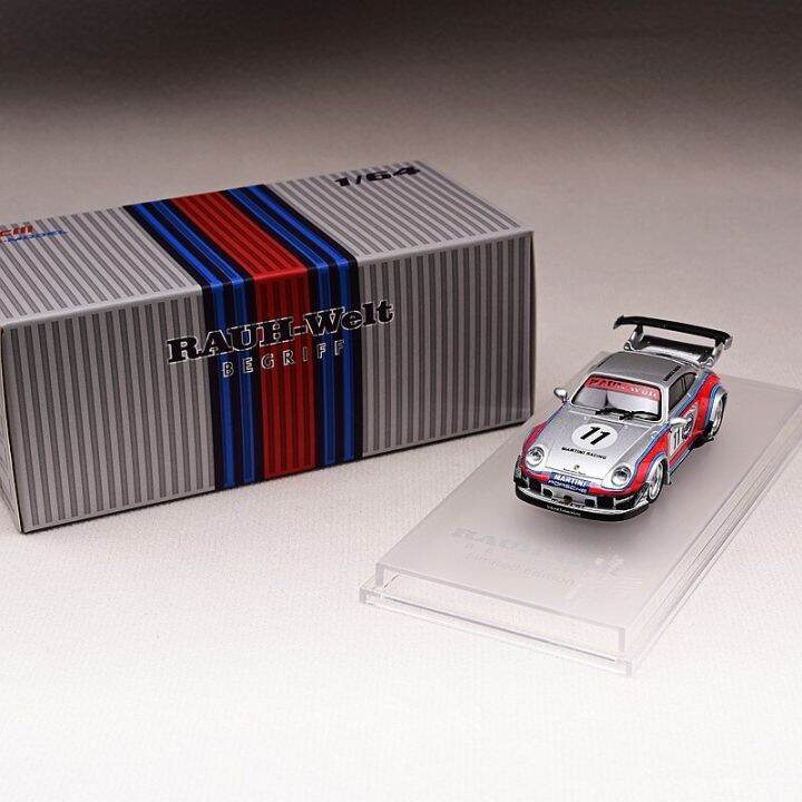 รถแข่งของเล่น-pors-rwb-martini-silver-diecast-supercar-สำหรับเด็กหญิงเด็กชายพร้อมกล่องแสดงผล-cm-โมเดล1-64