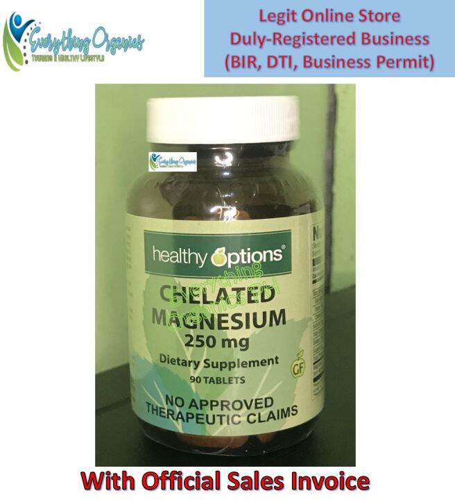 Healthy Options Chelated Magnesium 250mg 90 Tablets Lazada PH