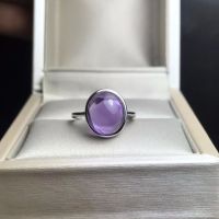 Mysterious purple exquisite and beautiful simple 925 silver natural amethyst woman ring the price is suitable