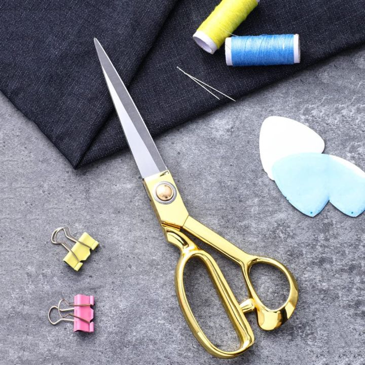 กรรไกรตัดเย็บกรรไกรตัดเสื้อสำหรับงานหนักสำหรับผ้าหนังวัตถุดิบการตัดเย็บเสื้อผ้าการดัดแปลง-อุปกรณ์หุ้มมืออาชีพ