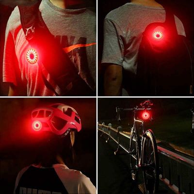 Bicycle Rear Back Light Smart Brake Lights USB Rechargeable Cycling Flashlight 5 Modes Safety Warning Motorcycle Helmet Lamp