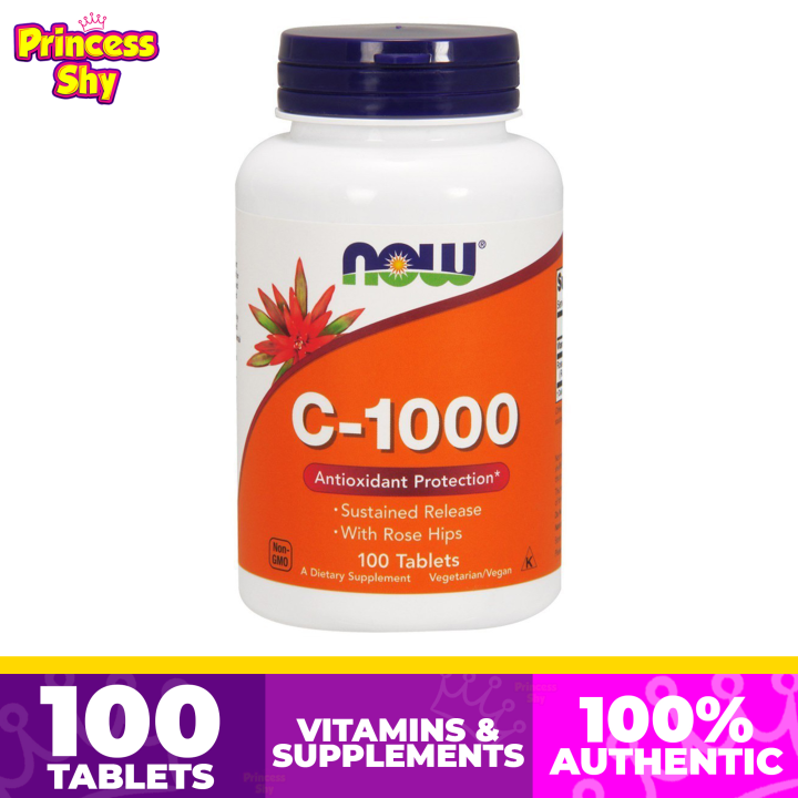 Now C-1000 Vitamin C 1000mg with Rose Hips Sustained Release 100 ...