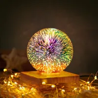 Art Deco Bedside Lamp USB Romantic 3D Firework Light Led Night Light Bedroom Bedside Sleeping Atmosphere Light