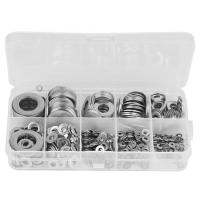 580pcs Stainless Steel Washer M2/M2.5/M3/M4/M5/M6/M8/M10/M12 Screw Nut Flat Gasket Flat Ring Gasket Sump Plug Oil Seal Fittings Nails  Screws Fastener