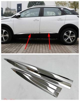 【DT】Top quality For Peugeot 3008/4008 2016 2017 2018 car detector stainless steel Side Door Body trim sticks Strips Molding 4pcs  hot