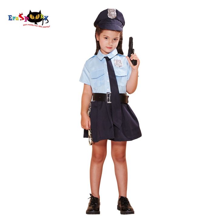 พร้อมส่ง-ชุดตำรวจหญิงน้อยน่ารัก-ชุดฮาโลวีนสำหรับเด็ก-นักเรียนคอสเพลย์ตำรวจคลิกที่นี่บทบาท