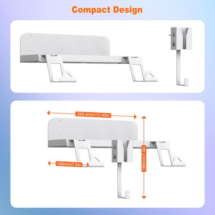 เกมแพดประหยัดพื้นที่ขาตั้งติดผนังติดตั้งที่เก็บข้อมูลเสถียรชุดหูฟังสำหรับคอนโซลเกม-ชุดหูฟัง