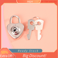 ?【Lowest price】MH 1ชุด Mini Heart Shape padlock กระเป๋าเดินทางฮาร์ดแวร์ล็อคกุญแจสำหรับเดินทางเครื่องประดับกล่องไดอารี่หนังสือกระเป๋าเดินทาง