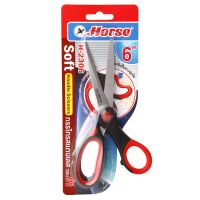 HORSE กรรไกรสแตนเลส 6 นิ้ว ตราม้า H-2306 Handle Scissors