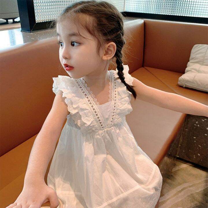 jeansame-dress-kidsdresses-2022-newlacedresses-เด็กสีทึบเสื้อผ้าเด็กงานแต่งงาน-vestidos