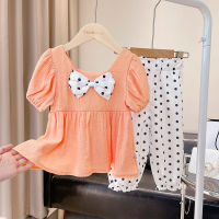 IENENS Summer Children Clothing Sets Girls Outfits 2pcs T-shirt + Long Pants Kids Fashion Wear Cotton Suits for 1-4 Years