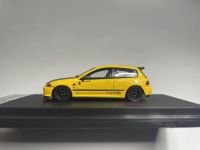 STREET WEAPON 1/64 Honda Civic EG6 Diecast Model Car-Yellow Carbon Fiber Hood