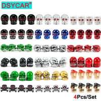 DSYCAR 4 ชิ้น/เซ็ตวาล์ว Caps สำหรับยาง,Skull สไตล์ Universal Stem Valve Caps, น่าสนใจกันฝุ่นรถอุปกรณ์เสริม-ttlg4809