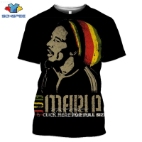 NEW (สต็อกเพียงพอ) 2023 SONSPEE 3D Star Bob Marley Printed T-shirt Jamaica Reggae Lion Wild Fashion Singer Celebrity Street Harajuku Oversized Topคุณภาพสูง size:S-5XL