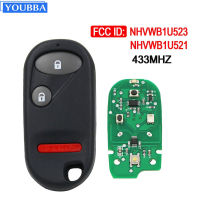 YOUBB FCC ID: NHVWB1U521 ANHVWB1U523สำหรับฮอนด้าซีวิคนักบิน2003 2004 2005 Keyless E Ntry กุญแจรถระยะไกล433เมกะเฮิร์ตซ์3ปุ่ม