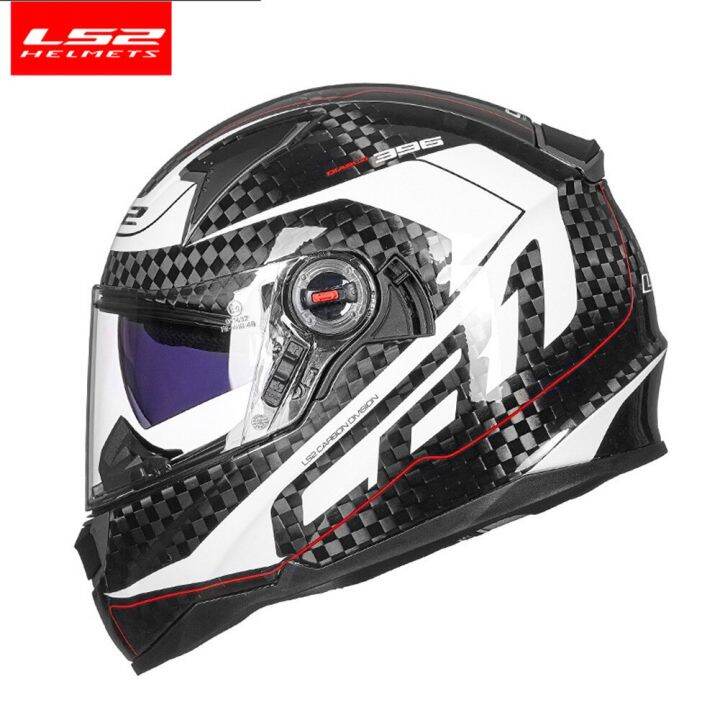 Authentic LS2 Dual Visors Helmet 12K Carbon Full Face Motorcycle