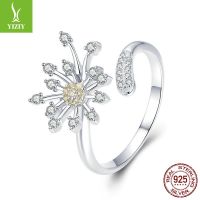 [COD] cross-border s925 silver open ring European and female dandelion love platinum-plated SCR471